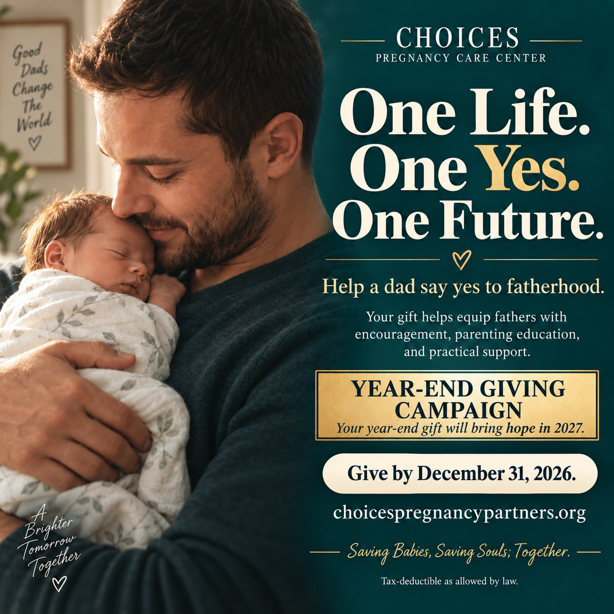 Father and newborn year-end campaign